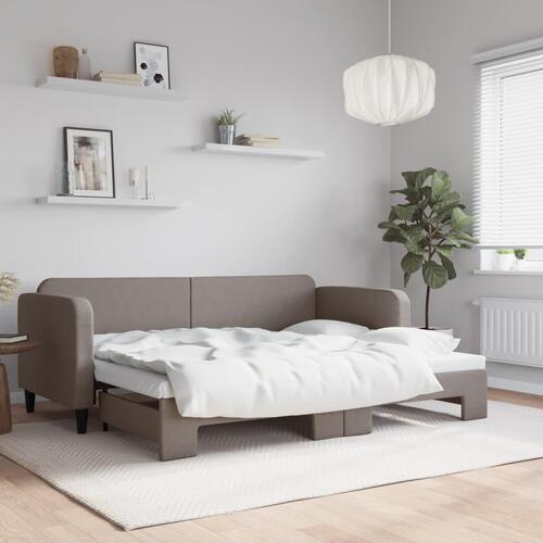 Daybed med udtræk 80x200 cm stof gråbrun