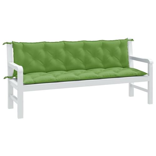 Hynder til havebænk 2 stk. 180x50x7 cm stof meleret grøn