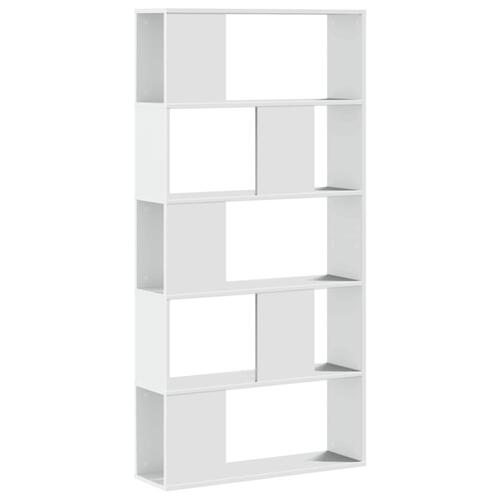 Bogreol 80,5x23,5x162,5 cm 5 hylder konstrueret træ sort
