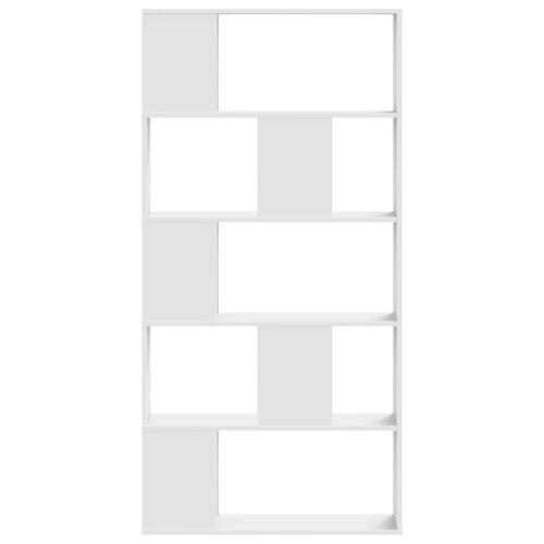 Bogreol 80,5x23,5x162,5 cm 5 hylder konstrueret træ sort