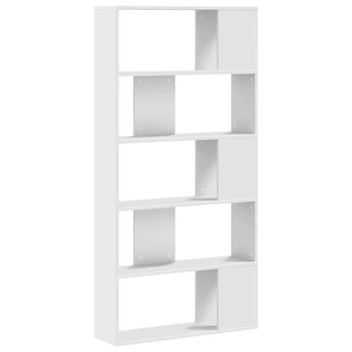 Bogreol 80,5x23,5x162,5 cm 5 hylder konstrueret træ sort