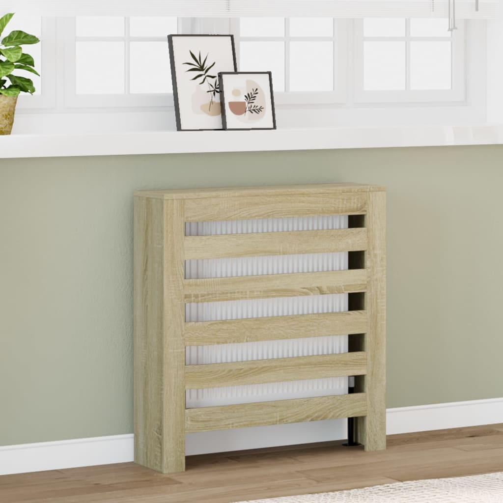 Radiatorskjuler 78x20x82 cm konstrueret træ sonoma-eg billede