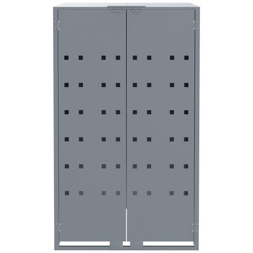 Skraldespandsskjuler 207x79x117 cm 3 rum stål grå
