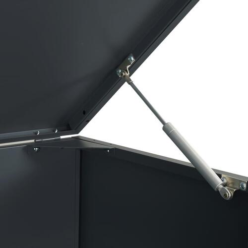 Skraldespandsskjuler 207x79x117 cm 3 rum stål antracit