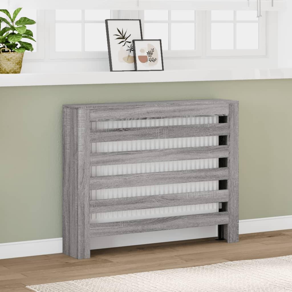 Radiatorskjuler 104x20x82 cm konstrueret træ grå sonoma-eg billede