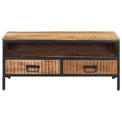 Sofabord 90x50x30 cm massivt ru mangotræ