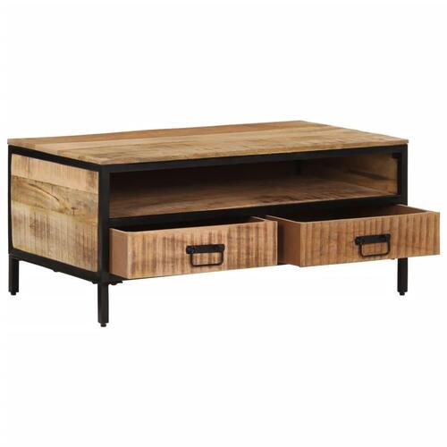 Sofabord 90x50x30 cm massivt ru mangotræ