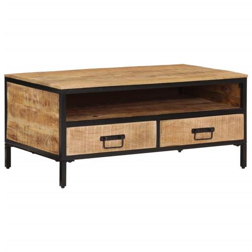 Sofabord 90x50x30 cm massivt ru mangotræ
