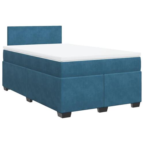 Kontinentalseng med madras 120x190 cm velour mørkeblå