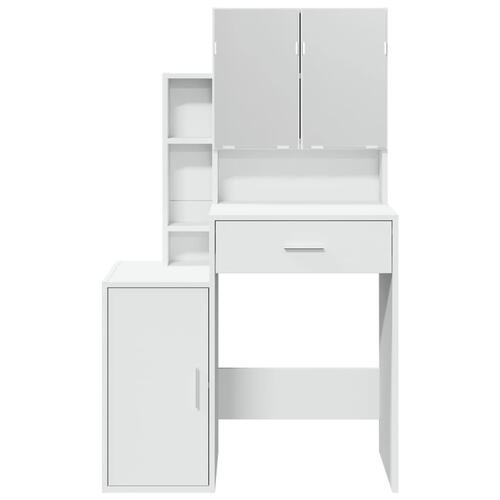 Makeupbord med skab 80x35x132 cm hvid
