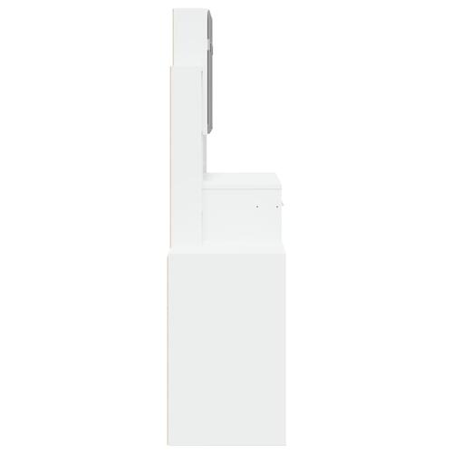 Makeupbord med skab 80x35x132 cm hvid