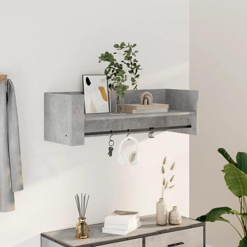 Væghylde 100x35x30,5 cm konstrueret træ betongrå