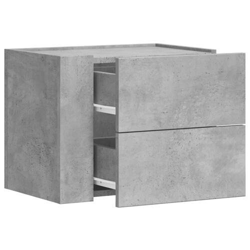 Væghængt sengebord 45x30x35 cm betongrå