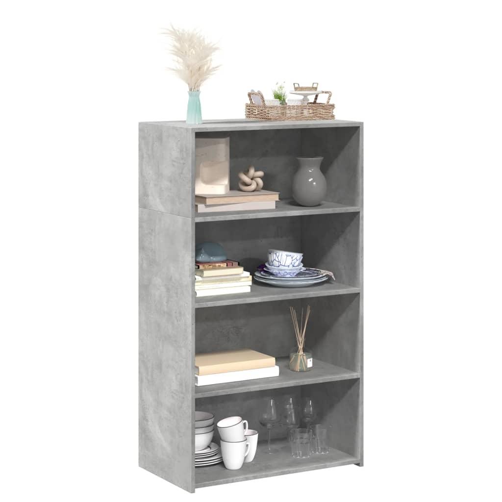 Reol 70x41x124 cm konstrueret træ betongrå