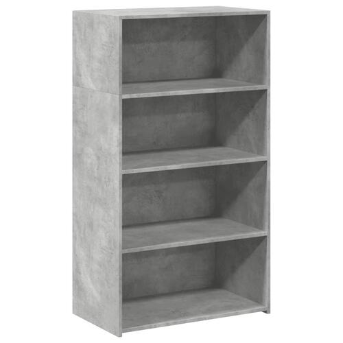 Reol 70x41x124 cm konstrueret træ betongrå