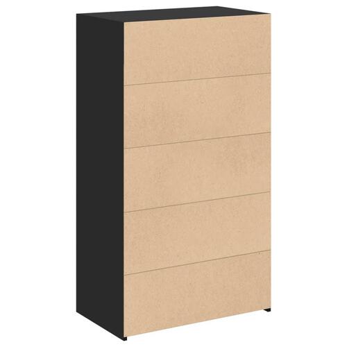 Reol 70x41x124 cm konstrueret træ sort