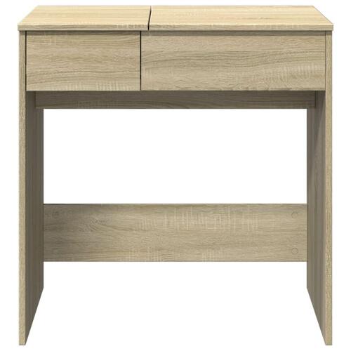 Makeupbord med spejl 73x46,5x120 cm sonoma-eg