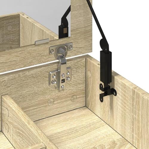 Makeupbord med spejl 73x46,5x120 cm sonoma-eg