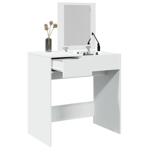 Makeupbord med spejl 73x46,5x120 cm hvid