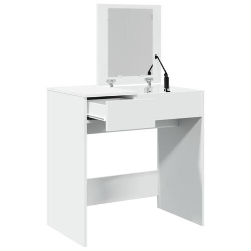 Makeupbord med spejl 73x46,5x120 cm hvid