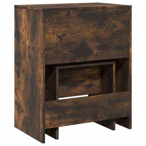 Kosmetikbord med skammel 60x40x113,5 cm røget egetræsfarve