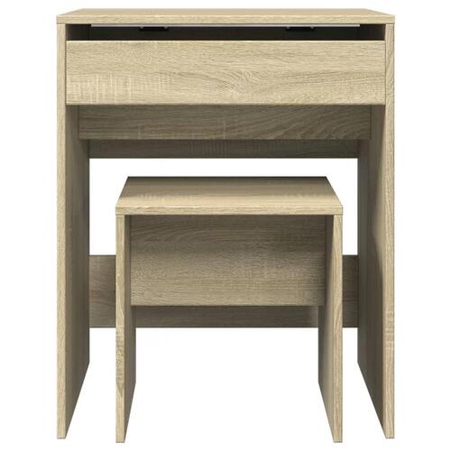 Kosmetikbord med skammel 60x40x113,5 cm sonoma-eg