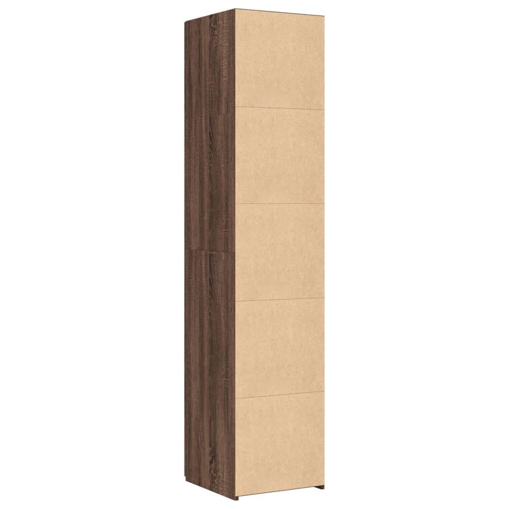 Højskab 40x42,5x185 cm konstrueret træ brun egetræsfarve