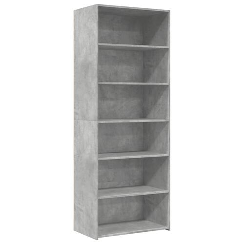 Reol 70x41x185 cm konstrueret træ betongrå