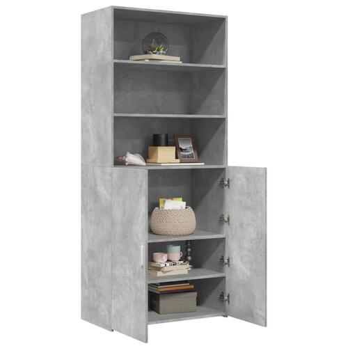 Skab 80x42,5x185 cm konstrueret træ betongrå