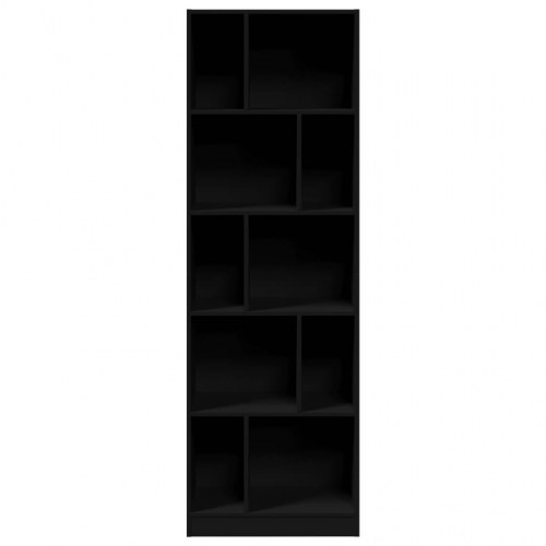 Bogreol 57x28,5x174 cm konstrueret træ sort
