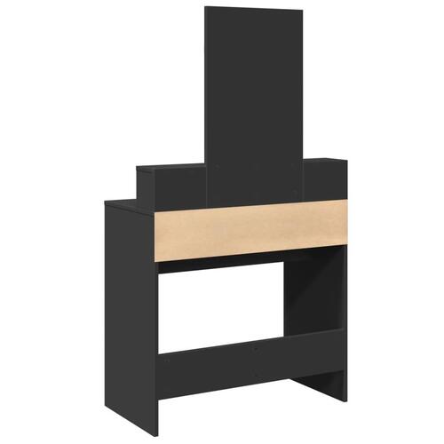 Makeupbord med spejl 80x41x144,5 cm sort