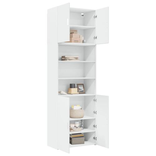 Skab 80x42,5x249 cm konstrueret træ hvid