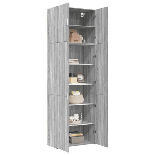 Skab 80x42,5x249 cm konstrueret træ grå sonoma-eg