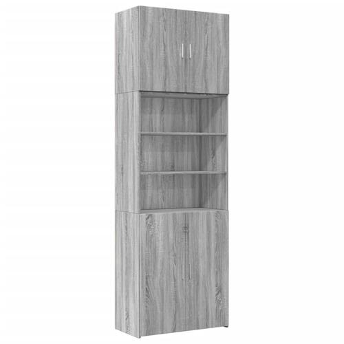 Skab 80x42,5x249 cm konstrueret træ grå sonoma-eg