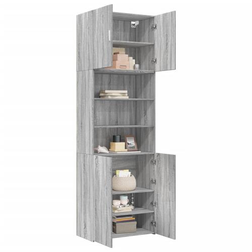 Skab 80x42,5x249 cm konstrueret træ grå sonoma-eg