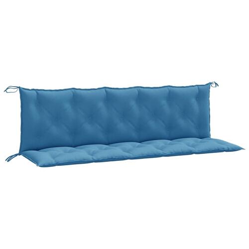 Hynder til havebænk 2 stk. 180x50x7 cm stof meleret blå