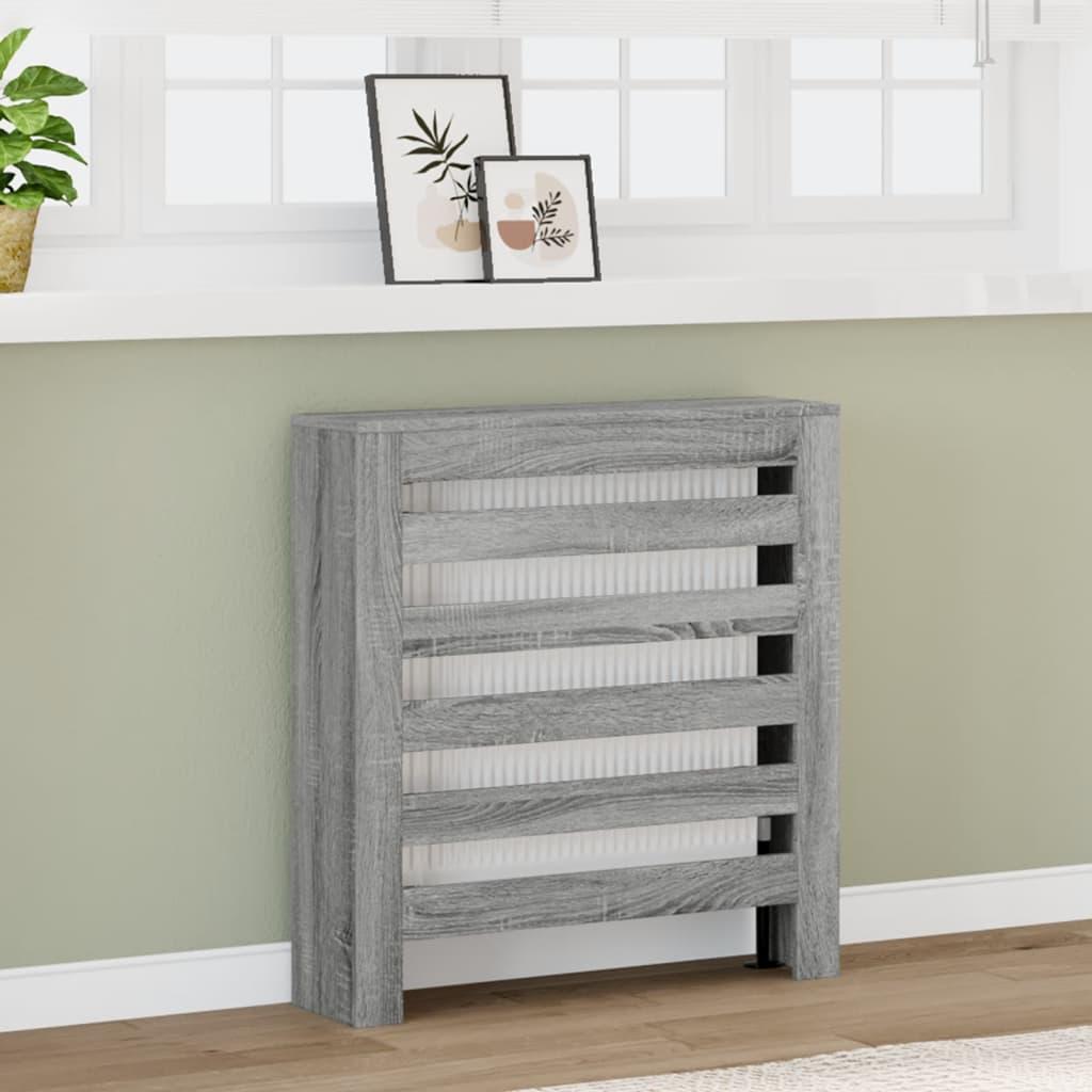 Radiatorskjuler 78x20x82 cm konstrueret træ grå sonoma-eg billede