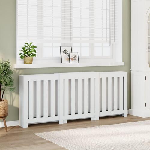 Radiatorskjuler 205x21,5x83,5 cm konstrueret træ hvid