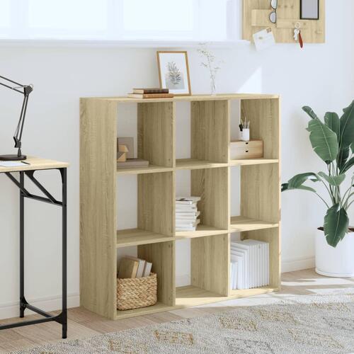 Bogreol 102x32x102 cm konstrueret træ sonoma-eg