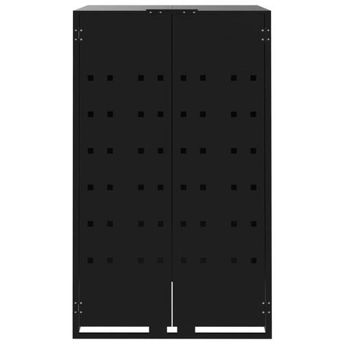 Skraldespandsskjuler 207x79x117 cm 3 rum stål sort