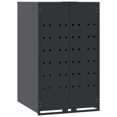 Skraldespandsskjuler 414x79x117 cm 6 rum stål antracit