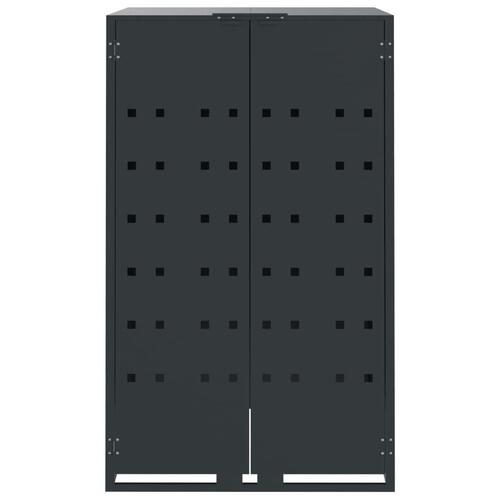 Skraldespandsskjuler 414x79x117 cm 6 rum stål antracit