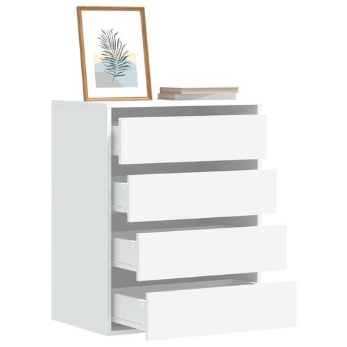 Kommode til hjørne 60x41x76 cm konstrueret træ hvid