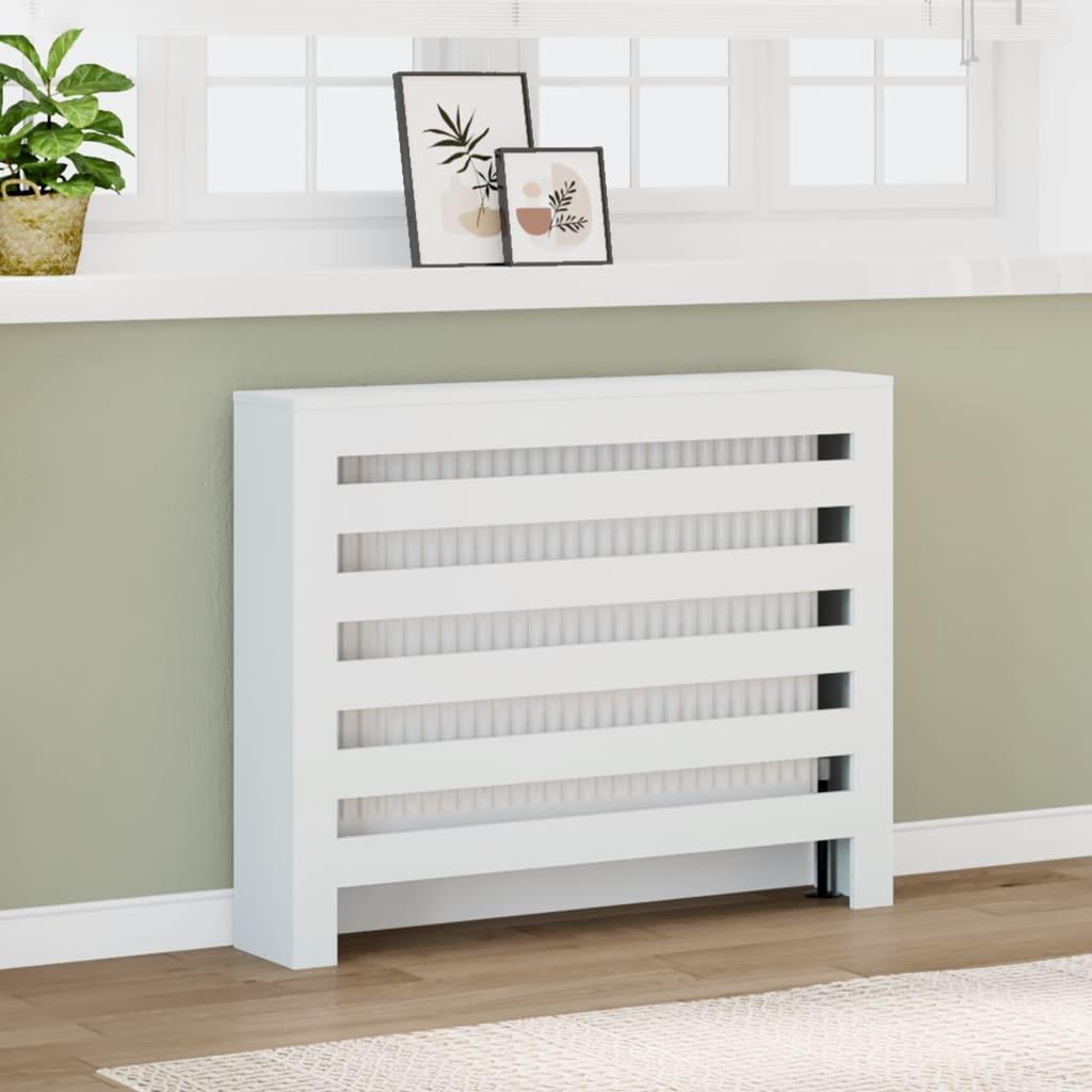 Radiatorskjuler 104x20x82 cm konstrueret træ hvid billede