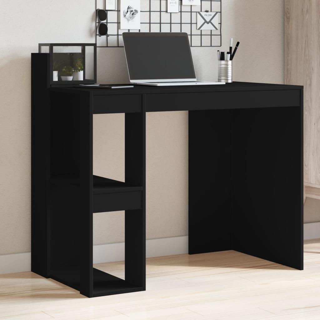 Skrivebord 103,5x56,5x94 cm konstrueret træ sort