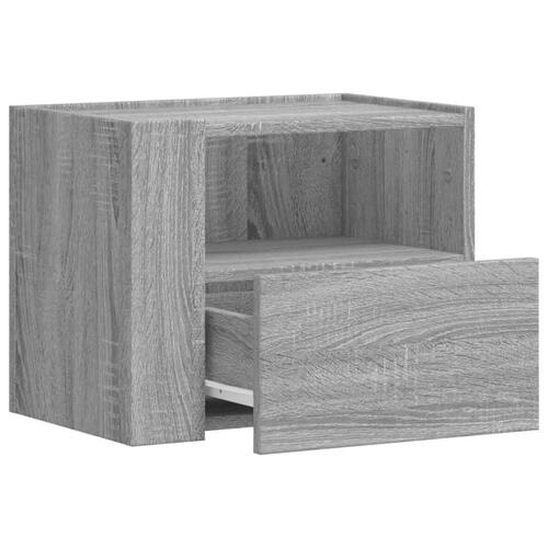 Væghængte sengeborde 2 stk. 45x30x35 cm grå sonoma-eg