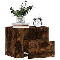 Væghængte sengeborde 2 stk. 45x30x35 cm røget egetræsfarve