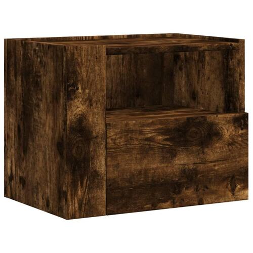 Væghængte sengeborde 2 stk. 45x30x35 cm røget egetræsfarve