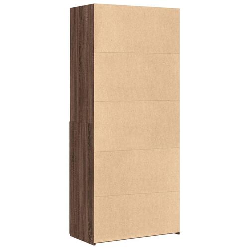 Skab 80x42,5x185 cm konstrueret træ brun egetræsfarve