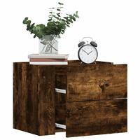 Væghængte sengeborde 2 stk. 45x30x35 cm røget egetræsfarve